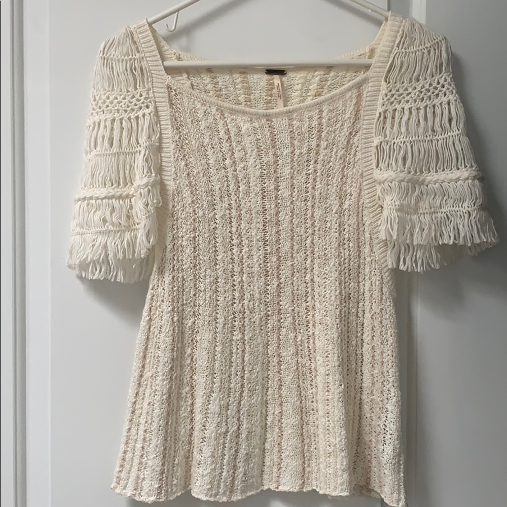 free people • short sleeve sweater top